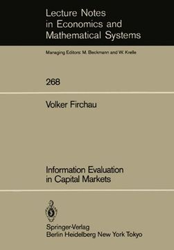 portada information evaluation in capital markets (en Inglés)