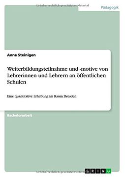 portada Weiterbildungsteilnahme und -motive von Lehrerinnen und Lehrern an öffentlichen Schulen (German Edition) (en Alemán)