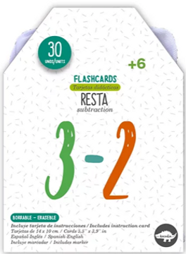 portada Flash Card borrables Resta (in Español-Inglés)