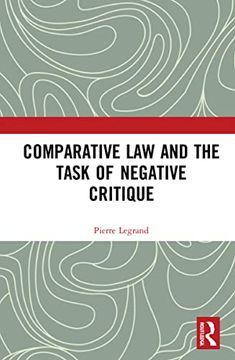 portada Comparative law and the Task of Negative Critique (en Inglés)