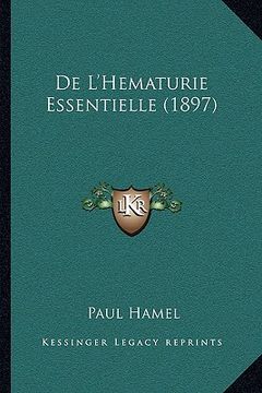 portada De L'Hematurie Essentielle (1897) (in French)