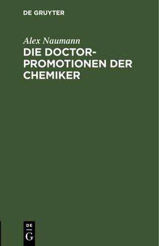 portada Die Doctorpromotionen der Chemiker (en Alemán)