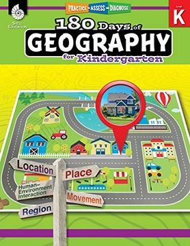 portada 180 Days of Geography for Kindergarten (180 Days of Practice) (en Inglés)