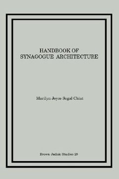 portada handbook of synagogue architecture (en Inglés)