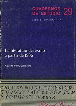 portada Literatura en el Exilio a Partir de 1936, la