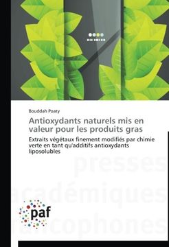 portada Antioxydants Naturels MIS En Valeur Pour Les Produits Gras