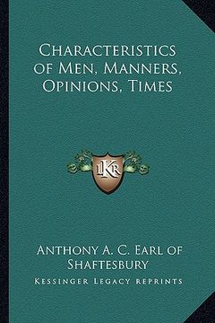 portada characteristics of men, manners, opinions, times (en Inglés)