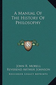 portada a manual of the history of philosophy (en Inglés)