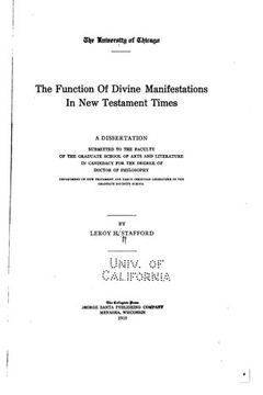 portada The Function of Divine Manifestations in new Testament Times 