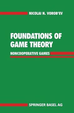 portada foundations of game theory: noncooperative games (en Inglés)
