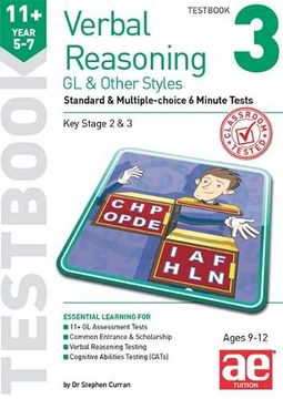 portada 11+ Verbal Reasoning Year 5-7 gl & Other Styles Testbook 3: Standard & Multiple-Choice 6 Minute Tests (in English)