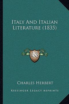portada italy and italian literature (1835) (en Inglés)