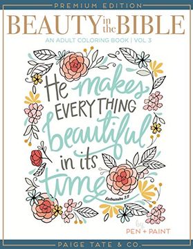 portada Beauty in the Bible: Adult Coloring Book Volume 3, Premium Edition (Christian Coloring, Bible Journaling and Lettering: Inspirat)