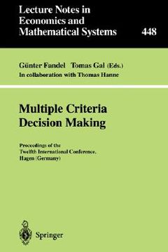 portada multiple criteria decision making: proceedings of the twelfth international conference hagen (germany) (in English)