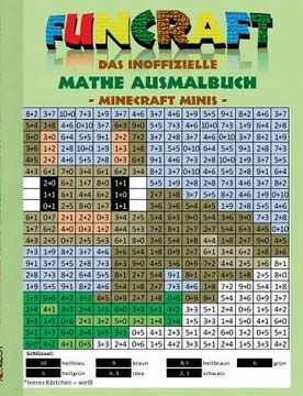 portada Funcraft - Das inoffizielle Mathe Ausmalbuch: Minecraft Minis (Cover Hase): Alter 6-10 Jahre. Ausmalen, lustig, lachen, witzig, niedlich, Baby Tiere, (en Alemán)