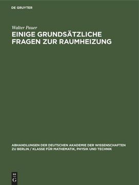 portada Einige Grundsätzliche Fragen zur Raumheizung (in German)