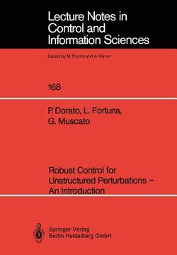portada robust control for unstructured perturbations - an introduction (en Inglés)