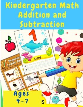 portada Kindergarten Math Workbook: Counting and Writing Numbers, Addition, Subtracting, Shapes, Patterns, Measurement, and Time for Classroom and Homesch (en Inglés)