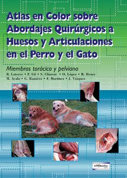 portada atlas en color sobre abordajes quirúrgicos a huesos y articulaciones perro/gato