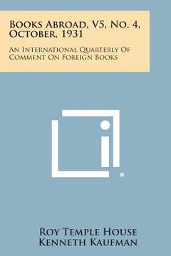 portada Books Abroad, V5, No. 4, October, 1931: An International Quarterly of Comment on Foreign Books (en Inglés)