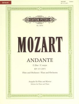 portada Mozart - Andante (K. 315) (285E) en do Mayor Para Flauta y Piano (Urtext)