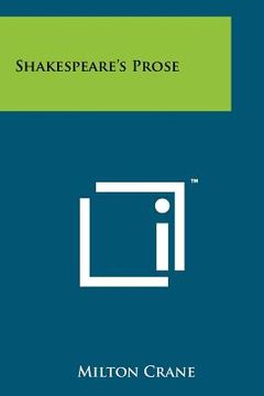 portada shakespeare's prose (en Inglés)
