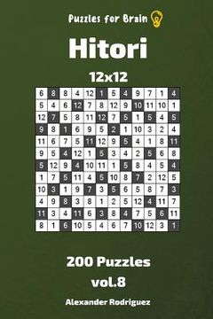 portada Puzzles for Brain - Hitori 200 Puzzles 12x12 vol. 8 (en Inglés)
