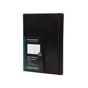 portada Moleskine 2013-2014 Weekly Planner, 18 Month, Extra Large, Black, Soft Cover (7.5 x 10) (Planners & Dats)