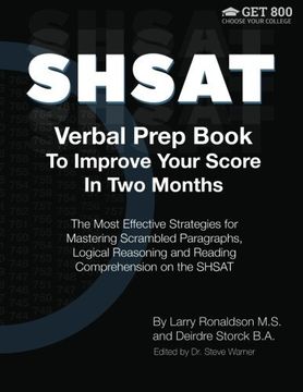 portada SHSAT Verbal Prep Book To Improve Your Score In Two Months: The Most Effective Strategies for Mastering Scrambled Paragraphs, Logical Reasoning and Reading Comprehension on the SHSAT