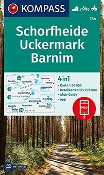 portada Kompass Wanderkarte 744 Schorfheide, Uckermark, Barnim 1: 50. 000 (en Alemán)