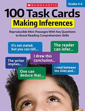 portada 100 Task Cards: Making Inferences: Reproducible Mini-Passages With key Questions to Boost Reading Comprehension Skills (en Inglés)