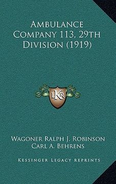 portada ambulance company 113, 29th division (1919) (en Inglés)