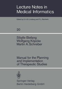 portada manual for the planning and implementation of therapeutic studies