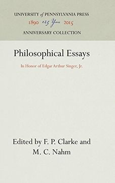 portada Philosophical Essays: In Honor of Edgar Arthur Singer, jr. (en Inglés)