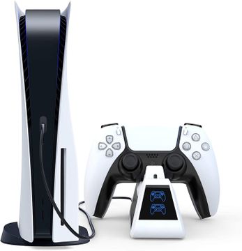  - PS5 Cargador Rápido para 2 Controles Play Station 5. 750mAH. 50% Más Rápido. 