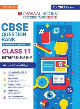 portada Oswaal CBSE Chapterwise & Topicwise Question Bank Class 11 Entrepreneurship Book (For 2023-24 Exam) (en Inglés)