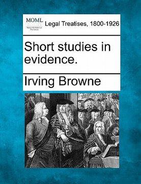 portada short studies in evidence. (in English)
