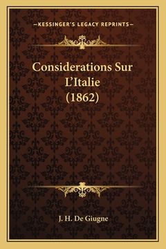 portada Considerations Sur L'Italie (1862) (en Francés)