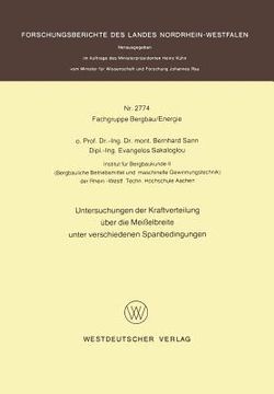 portada Untersuchungen Der Kraftverteilung Über Die Meißelbreite Unter Verschiedenen Spanbedingungen (in German)