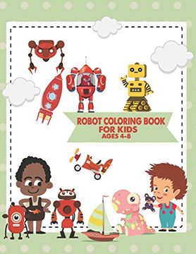 portada Robot Coloring Book for Kids Ages 4-8: Great Coloring Pages for Kids Ages 2-8 (en Inglés)