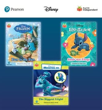 portada Pearson bug Club Disney Reception Pack b, Including Decodable Phonics Readers for Phases 2 and 3; Frozen: Fun in the Sun, Lilo and Stitch: Grab That Frog! , Monsters, Inc: The Biggest Fright