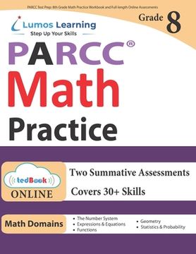 portada PARCC Test Prep: 8th Grade Math Practice Workbook and Full-length Online Assessments: PARCC Study Guide (en Inglés)