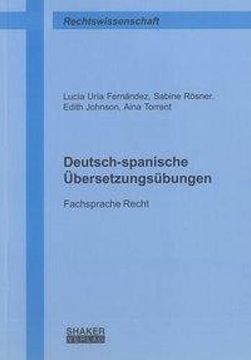 portada Deutschspanische Bersetzungsbungen Fachsprache Recht (in German)