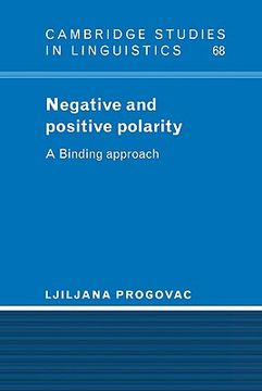 portada Negative and Positive Polarity Hardback: A Binding Approach (Cambridge Studies in Linguistics) 
