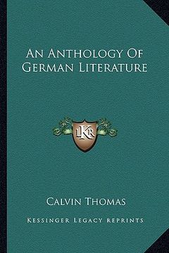 portada an anthology of german literature