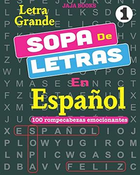 portada Sopa de Letras en Español; Vol. 1 (100 Temas Emocionantes en Español) (in Spanish)