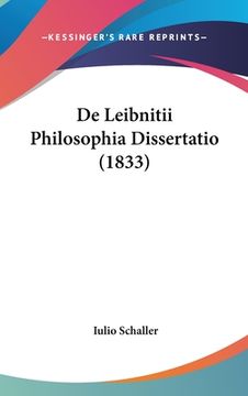 portada De Leibnitii Philosophia Dissertatio (1833) (in Latin)