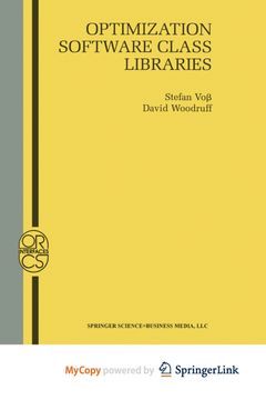 portada Optimization Software Class Libraries (en Inglés)