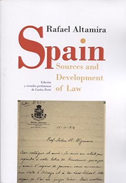 portada Spain Sources and Development of law (en Inglés)