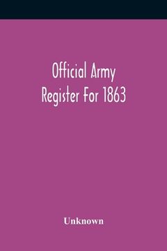 portada Official Army Register For 1863 (en Inglés)
